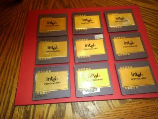 9 Intell Vintage Collect Chip Scrap Gold Cpu Processor Recovery Pentium Pro 512k
