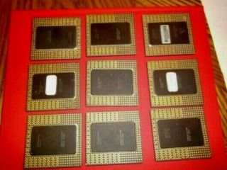 9 Intell Vintage Collect Chip Scrap Gold CPU Processor Recovery Pentium Pro 512k 2