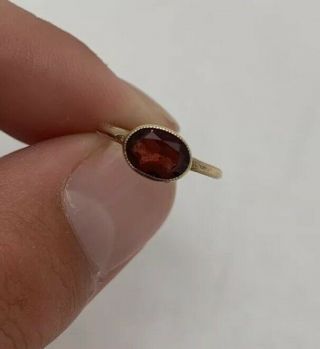 9ct Gold Vintage Garnet Pinky Ring Rfb 9k 375