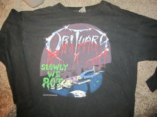 Obituary Shirt Band Xl Tour Og,  Rare Vintage Death Metal Carcass,  Blue Grape