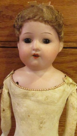 Antique 14 " German Bisque 275 Heubach Doll,  W/orig Kid Body W/bisque Arms
