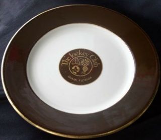 Vintage The Jockey Club Miami Dinner Plate Shenango 1980