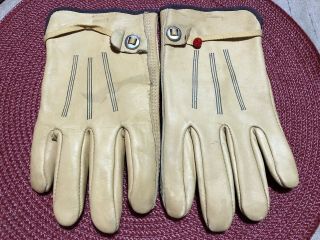 Vintage Wells Lamont Gloves Brotherhood Leather 1178 Rare Freddy Krueger Trucker