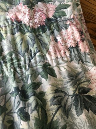 2 Panels Vintage Laura Ashley Ashbourne Drapes Curtains Tie Backs Green Pink USA 2