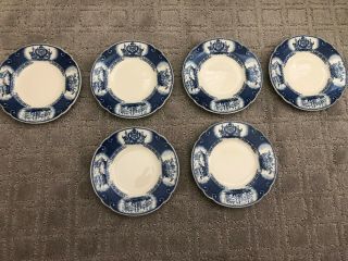 Vintage Set Of Six (6) Wedgwood U.  S.  Naval Academy - Bread & Butter Plates