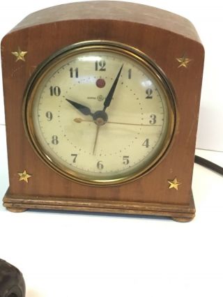 Vintage Clock General Electric Morning Star Art Deco Wooden Repair