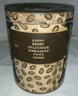 ANTIQUE BOARDMAN ' S BROWN BERRY COFFEE TIN VINTAGE HARTFORD CT CAN GROCERY STORE 2