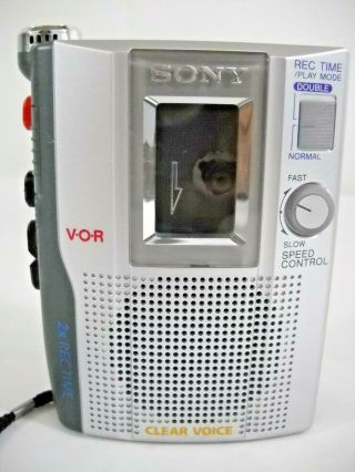 Vintage Sony TCM - 200DV Handheld Voice Recorder Cassette VOR Clear Voice 2
