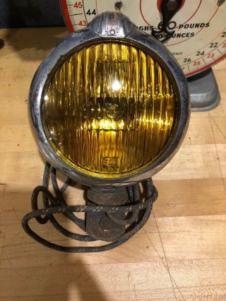 Vintage Studebaker Lazy S Fog Lamp Light Amber Glass Lens Unity Mfg.