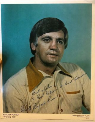 Vtg Rare Walking Tall Press Release Photograph Sheriff Buford Pusser Signed