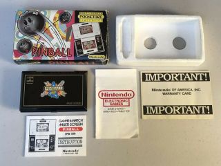 Nintendo Game Watch Pocketsize Pinball Multi Screen Complete Cib Rare