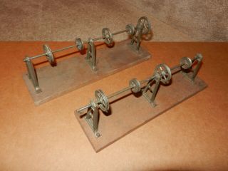 2 Antique Vintage Steam Line Shaft Accessories,  Made In Germany,