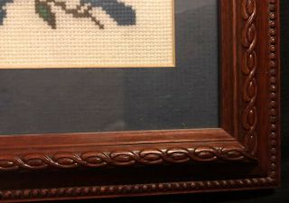Vintage Completed Cross Stitch Sampler Professionally Framed 11 3/4 