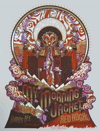 My Morning Jacket Red Rocks 2011 Ultra Rare Concert Poster Guy Burwell S/n