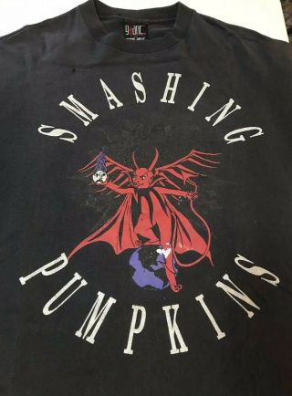 Rare Vintage Smashing Pumpkins Mission To Mars T - Shirt Xl Wide Collar Worn