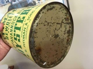 Vintage Pittman Bewdley Rappahannock River Oyster Gallon Tin Can Lancaster VA 10 4