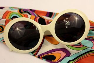 Gucci White Plastic Round Frame Sunglasses Gg2401 Gg 2401 Italy Oversized