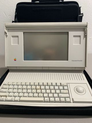 Vintage Apple Macintosh Portable M5120 With Carrying Case And Power Supply