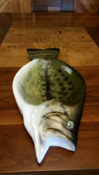 Bass Wood Carving Wood Bowl Fish Decoy Duck Decoy Casey Edwards 4