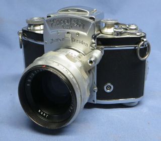 Vintage Exakta Vx Camera W/carl Zeiss Jena Biotar 58mm F/2 Lens Exc
