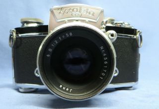Vintage EXAKTA VX Camera w/Carl Zeiss Jena Biotar 58mm f/2 Lens EXC 3