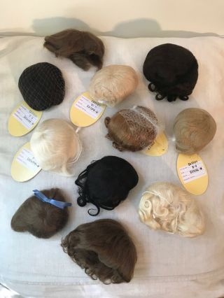 11 Kemper And Vintage Mohair Doll Wigs Small To Medium