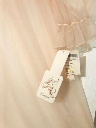 NWT Barbizon Blush Silky Satin Gown Peignoir SET Nightgown & Sheer Robe M L EXC 5