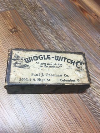 Vintage Fishing Lure Box Only Paul Freeman Co Wiggle Witch Tough Ohio Bait