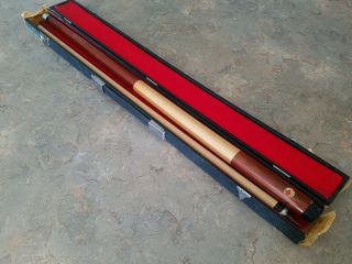 Vintage Dufferin Canada 20 Oz 2 Piece Rare Red Leaf Pool Stick Cue With Case