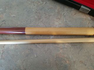 Vintage Dufferin Canada 20 oz 2 Piece Rare red Leaf Pool Stick Cue with case 3