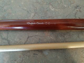 Vintage Dufferin Canada 20 oz 2 Piece Rare red Leaf Pool Stick Cue with case 4