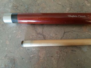 Vintage Dufferin Canada 20 oz 2 Piece Rare red Leaf Pool Stick Cue with case 5