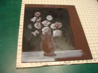 Vintage - - - - Leslie Snow (feron) Art - - Flowers In Pot