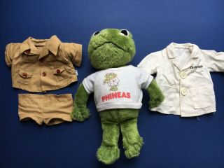 Vintage 1979 Ss Happiness Crew Phineas Frog Plush Rare W/accessories