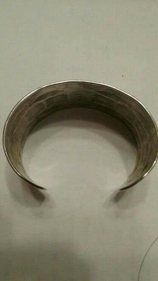 Vintage Navajo sterling silver cuff bracelet signed 75 grams 3