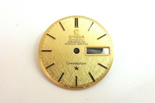 1970s Rare Gents 18k Gold Omega Constellation Day Date Dial