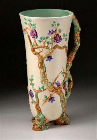 Tall Rare 10 " Clarice Cliff Newport Pottery " Indian Tree " Vase - Art Deco - Ca:1933