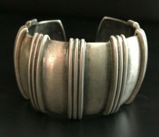 Unique And Gorgeous Vintage Sterling Silver Cuff Bracelet