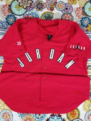 Michael Jordan Nike Air Vintage 90s Og Baseball Jersey Red Mens Sz Xl Button Up