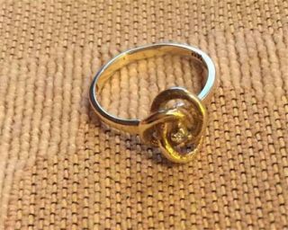 Vintage 14k Gold And Diamond Love Knot Ring Size 6