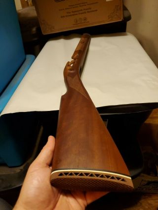 Black Powder Muzzleloader Wood Stock Checkered Rifle Stock Single Wedge Padded