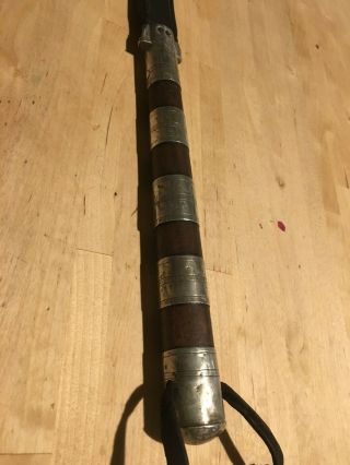 vintage gaucho horsewhip from Bolivia - silver bound handle 4