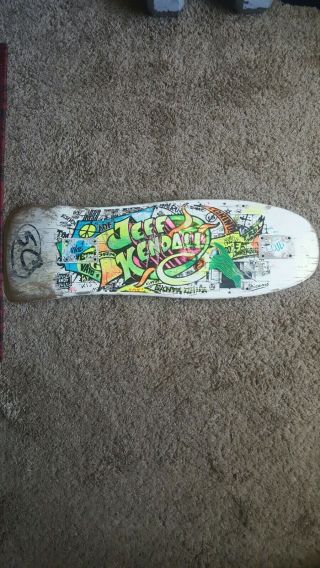 Look Rare Santa Cruz Jeff Kendall Graffiti White Skateboard Vintage Powell