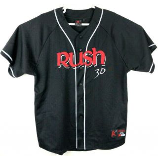 Rush Mens 2xl Black Red Concert Tour Baseball Jersey 30th Anniversary 2004 Rare