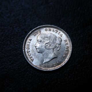 Canada Victoria 1887 Uncirculated Silver 5 Cent Rare Km 2