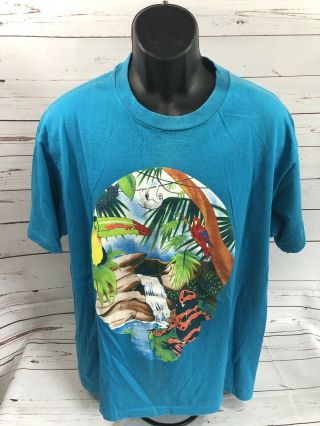 Vintage 1993 Grateful Dead Spring Tour Concert Shirt Blue Aqua Animals Xl