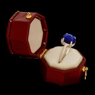 Antique Vintage Deco 10k Gold Lindy Star Sapphire Engagement Band Ring Sz 5.  75