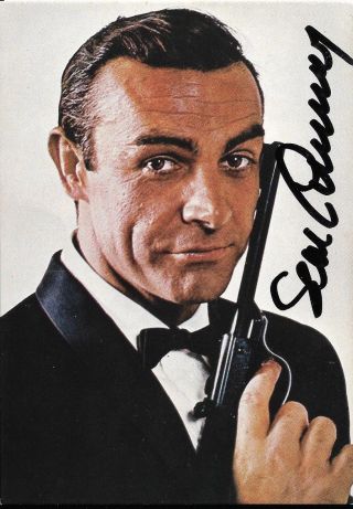 Sean Connery As James Bond - Terrific Ip Autographed Hand Signed Postcard / Rare