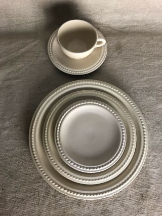 Vintage Catalina Island Pottery - Rare Rope Design In Ivory Place Setting