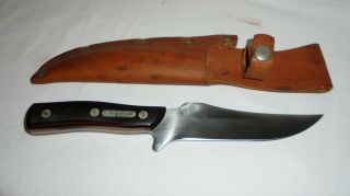 Vintage Schrade U.  S.  A.  150t Old Timer Knife In Leather Sheath